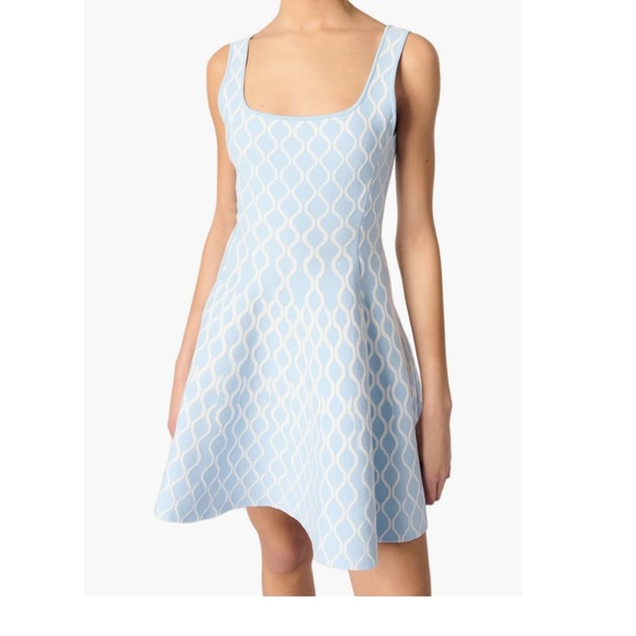 Maje Light Blue Geometric Mini Dress